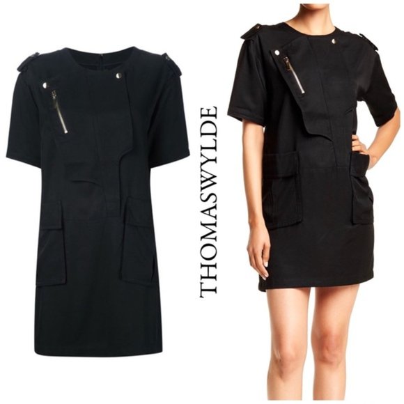 NWT Thomas Wylde Bramble Army Green Shift Dress Sz XS - Picture 6 of 7